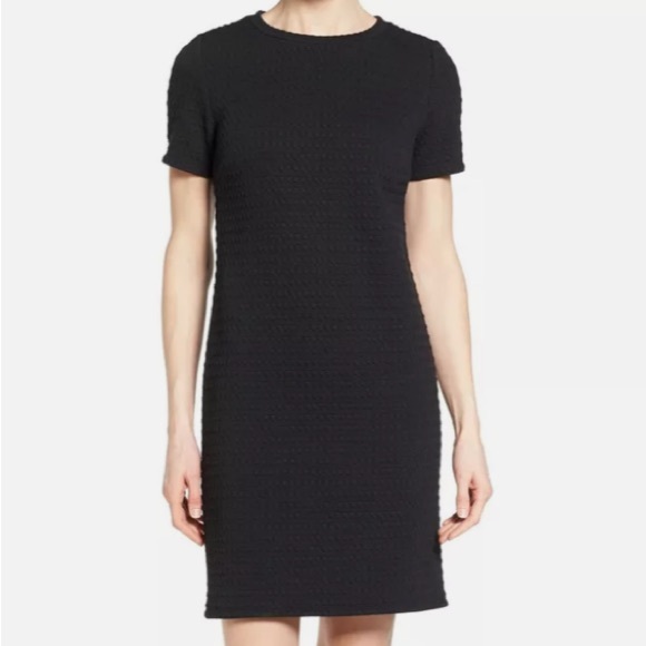 Michael Kors Short Sleeve Textured Grid Dress - Picture 1 of 14